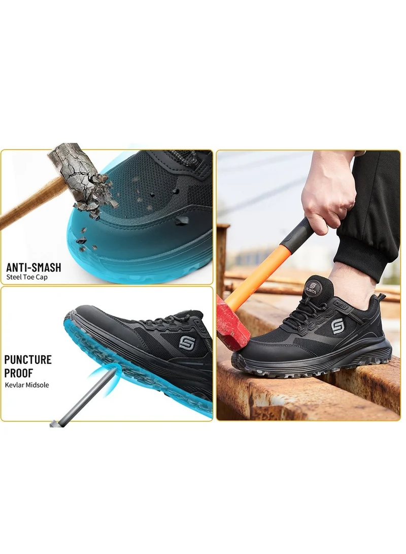 SLIMTA SLIMTA Men's & Women's Extra Lightweight Mesh Safety Shoes - Steel Toe Sporty Design for All Seasons
